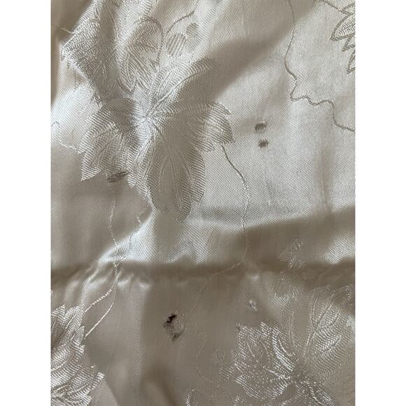 Vtg 50s Chinese Satin Embroidered Lounge Set Jacket & Pants Floral Frog Button - Picture 16 of 16